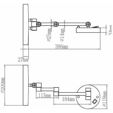 Косметическое зеркало Aquanet 1806D 204512 с подсветкой с увеличением Хром