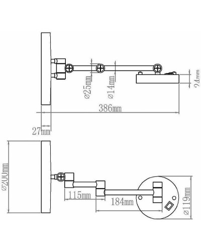 Косметическое зеркало Aquanet 1806D 204512 с подсветкой с увеличением Хром
