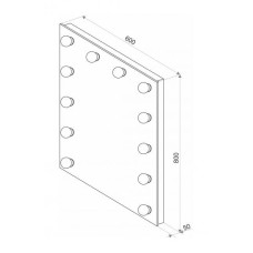 СТАЙЛ Гримерное Зеркало  600*800 12 ламп
