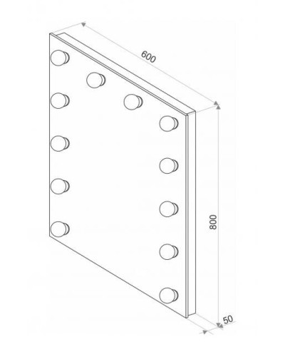 СТАЙЛ Гримерное Зеркало  600*800 12 ламп