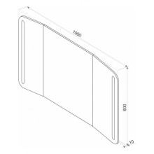 СТАЙЛ Трюмо1 Зеркало 1000*800 с Led подсветкой и сенсорным выключателем