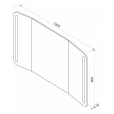 СТАЙЛ Трюмо1 Зеркало 1000*800 с Led подсветкой и сенсорным выключателем
