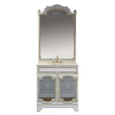 Элис - 80 Зеркало белая.патина/стекло