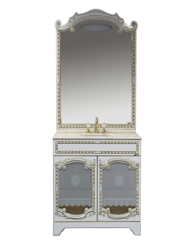 Элис - 80 Зеркало белая.патина/стекло