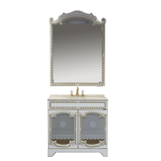 Элис - 90 Зеркало белое патина/стекло