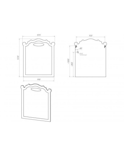 Элис -100 Зеркало беж.патина/стекло