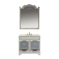 Элис -100 Зеркало белая патина/стекло