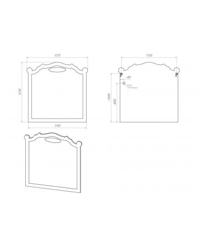 Элис -120 Зеркало беж.патина/стекло