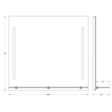 Зеркало 80х75 см Evoform Ledline-S BY 2164