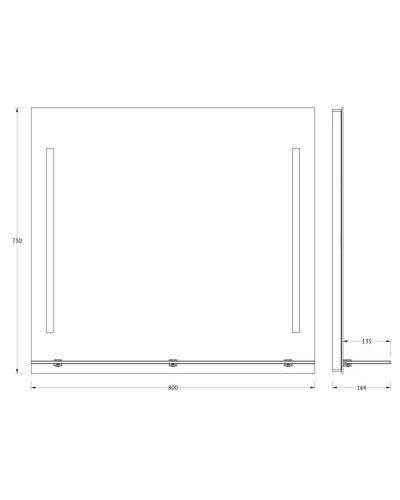 Зеркало 80х75 см Evoform Ledline-S BY 2164