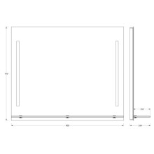 Зеркало 90х75 см Evoform Ledline-S BY 2165