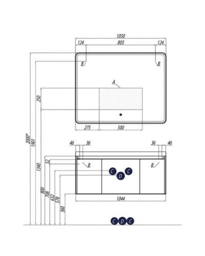 Зеркало 105х82 см Акватон Шерилл 1A206402SH010