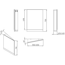Зеркало Ravak 10° 55 L X000001070 угловое Белый глянец