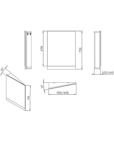 Зеркало Ravak 10° 55 L X000001072 угловое Темный орех