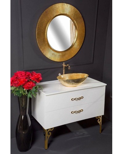 Зеркало Boheme NeoArt Shine 82 528-G light с подсветкой Золото глянец