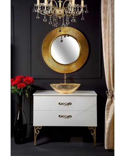 Зеркало Boheme NeoArt Shine 82 528-G light с подсветкой Золото глянец