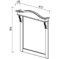 Зеркало 87,2х96,4 см слоновая кость золотая патина Belux Каталония В 85