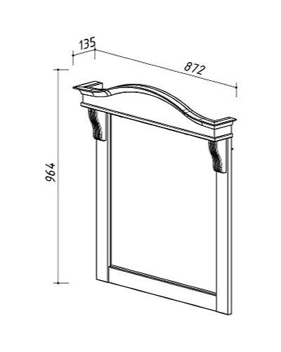 Зеркало 87,2х96,4 см слоновая кость золотая патина Belux Каталония В 85