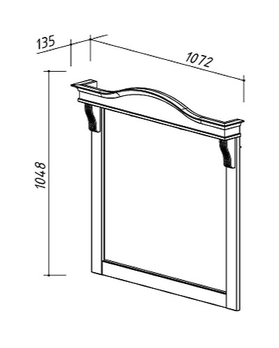 Зеркало 107,2х104,8 см белый глянец Belux Каталония В 105