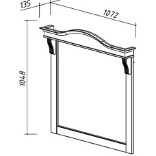 Зеркало 107,2х104,8 см слоновая кость золотая патина Belux Каталония В 105