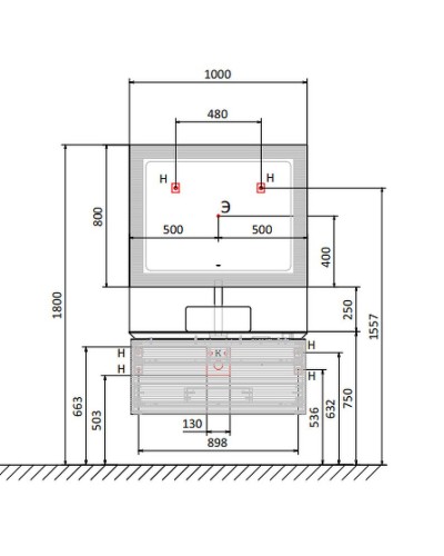 Зеркало Jorno Karat 100 Kar.02.100/P/W с подсветкой с бесконтактным выключателем