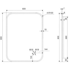 Зеркало Excellent Lumiro 60 DOEX.LU080.060.AC с подсветкой с сенсорным выключателем