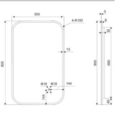 Зеркало Excellent Lumiro 50 DOEX.LU080.050.AC с подсветкой с сенсорным выключателем