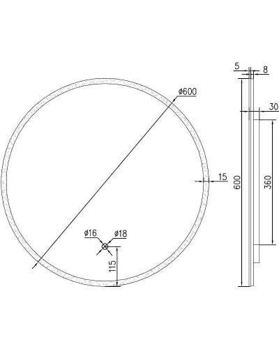 Зеркало Excellent Lumiro 60 DOEX.LU060.AC с подсветкой с сенсорным выключателем