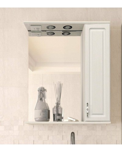 Зеркало со шкафом Style Line Олеандр 2 Люкс 65 ЛС-00000202 с подсветкой Рельеф пастель