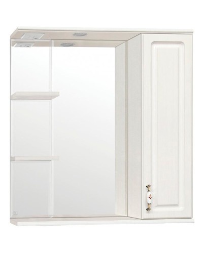 Зеркало со шкафом Style Line Олеандр 2 Люкс 75 ЛС-00000203 с подсветкой Рельеф пастель