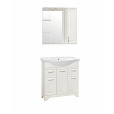 Зеркало со шкафом Style Line Олеандр 2 Люкс 75 ЛС-00000203 с подсветкой Рельеф пастель