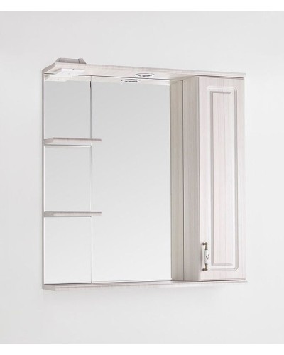 Зеркало со шкафом Style Line Олеандр 2 Люкс 75 ЛС-00000203 с подсветкой Рельеф пастель