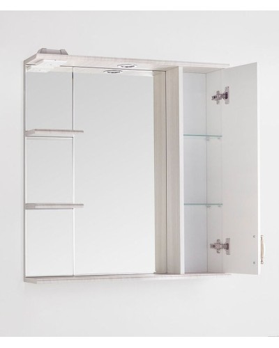 Зеркало со шкафом Style Line Олеандр 2 Люкс 75 ЛС-00000203 с подсветкой Рельеф пастель