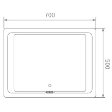 Зеркало Haiba 70 HB664 с подсветкой с сенсорным выключателем и часами