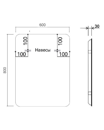 Зеркало Vincea 60 VLM-3VC600 с подсветкой с сенсорным выключателем и диммером