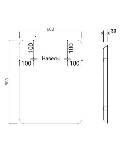 Зеркало Vincea 60 VLM-3MA600-2 с подсветкой c сенсорным выключателем, диммером и антизапотеванием