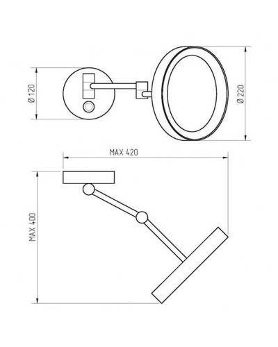 Косметическое зеркало Migliore Complementi 21985 с подсветкой с увеличением Золото