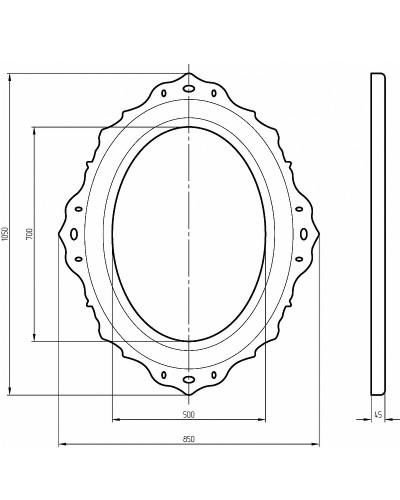 Зеркало Migliore CDB 105 24965 Бронза