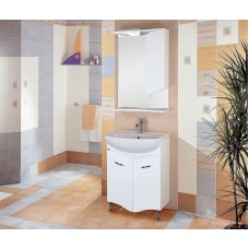 Зеркало со шкафом Onika Лайн 58.01 R 205820 с подсветкой Белое