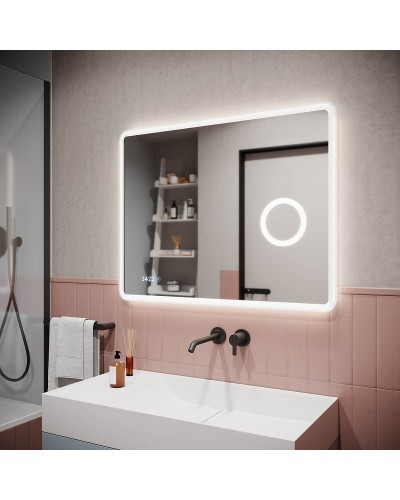 Зеркало Sancos Arcadia 1.0 90 AR1.900 с подсветкой с сенсорным выключателем и часами