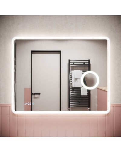 Зеркало Sancos Arcadia 1.0 90 AR1.900 с подсветкой с сенсорным выключателем и часами