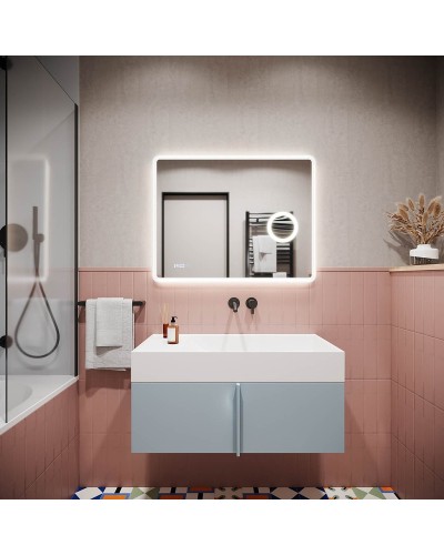 Зеркало Sancos Arcadia 1.0 90 AR1.900 с подсветкой с сенсорным выключателем и часами