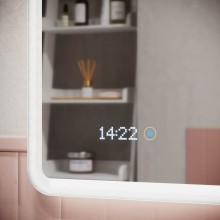 Зеркало Sancos Arcadia 1.0 90 AR1.900 с подсветкой с сенсорным выключателем и часами