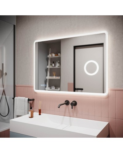 Зеркало Sancos Arcadia 1.0 100 AR1.1000 с подсветкой с сенсорным выключателем и часами