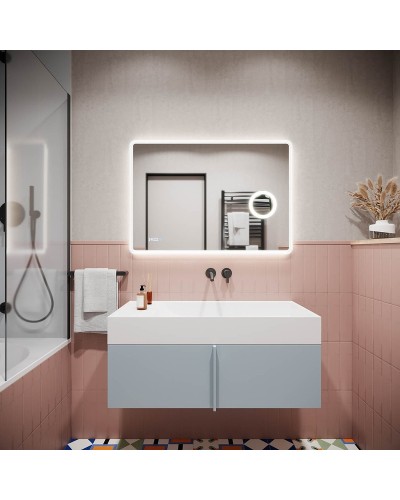 Зеркало Sancos Arcadia 1.0 100 AR1.1000 с подсветкой с сенсорным выключателем и часами