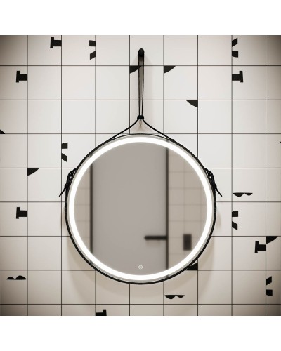 Зеркало Sancos Dames 65 DA650 с подсветкой Черное с сенсорным выключателем