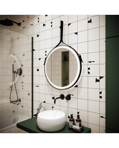 Зеркало Sancos Dames 65 DA650 с подсветкой Черное с сенсорным выключателем