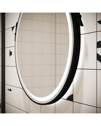 Зеркало Sancos Dames 65 DA650 с подсветкой Черное с сенсорным выключателем