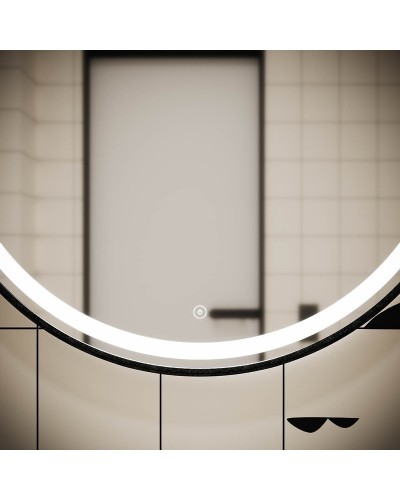 Зеркало Sancos Dames 65 DA650 с подсветкой Черное с сенсорным выключателем