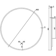 Зеркало Sancos Sfera 80 SF800 с подсветкой с сенсорным выключателем